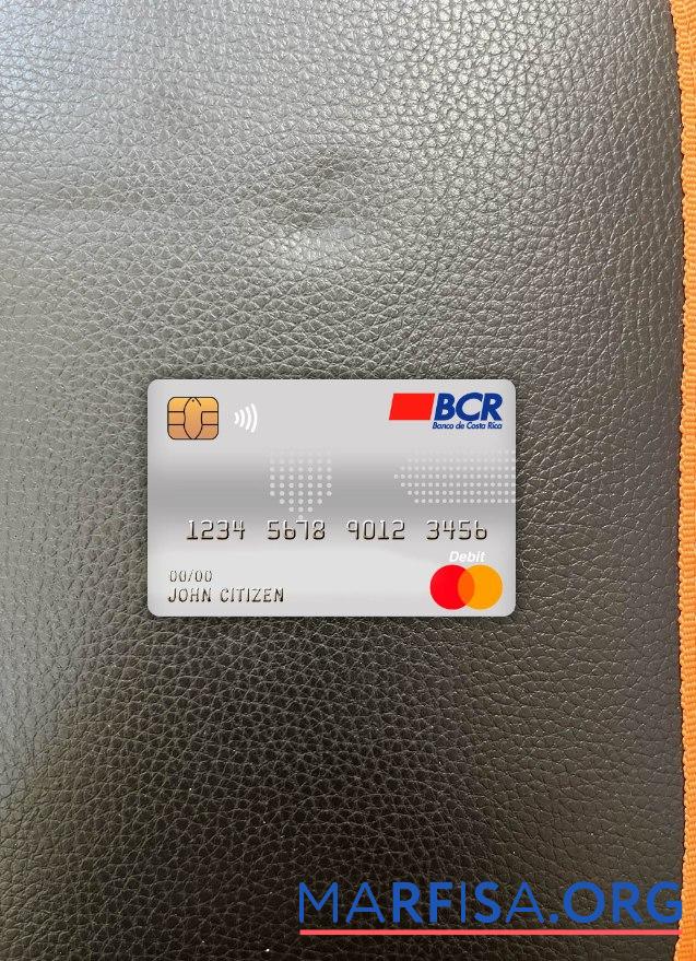 Realistic Costa Rica The Bank of Costa Rica master debit card photolook front example